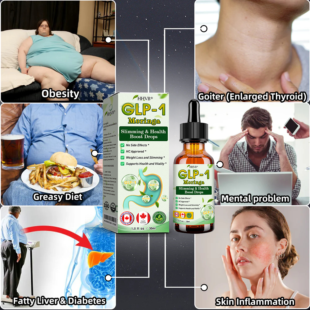 HHVB® GLP-1 Moringa Slimming & Health Boost Drops( 👨⚕️Food-grade fat burner – Developed by The Obesity Society)