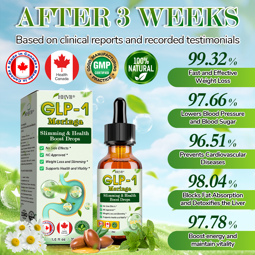 HHVB® GLP-1 Moringa Slimming & Health Boost Drops( 👨⚕️Food-grade fat burner – Developed by The Obesity Society)